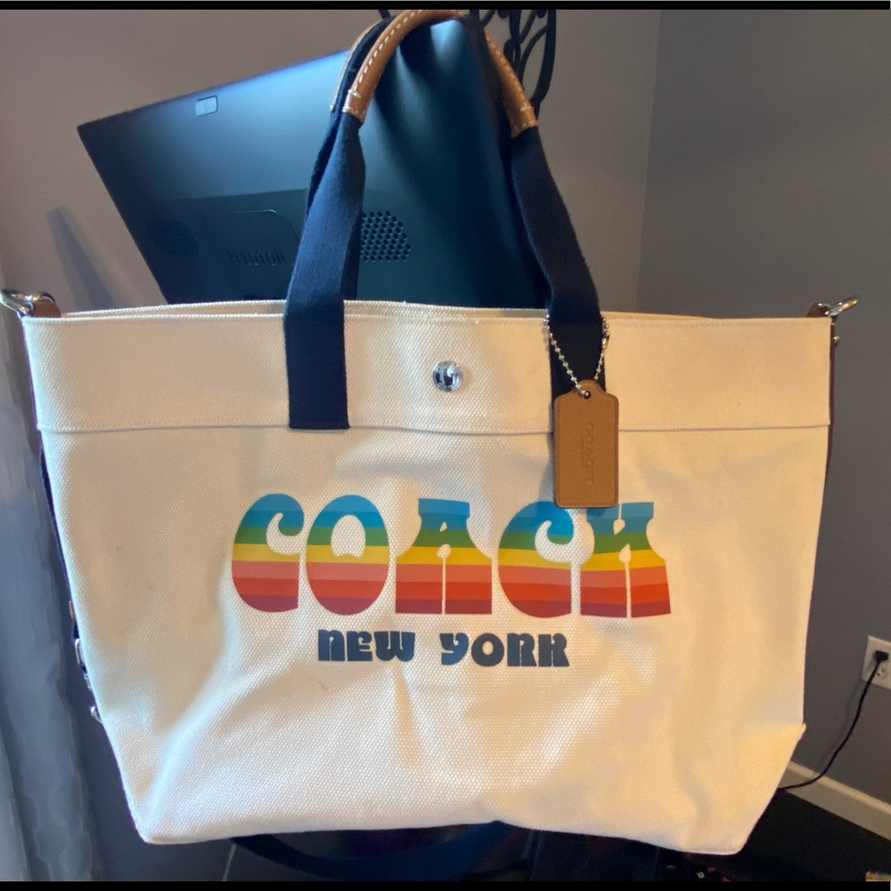 Large Coach canvas tote